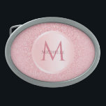 Hebilla De Cinturón Oval Rosa elegante de Purpurina de oro plantilla Trendy<br><div class="desc">Elegante plantilla Rosa Purpurina de oro de diseño Monograma Girly Elegante hebilla moderna de cinturón.</div>