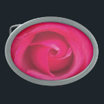 Hebilla De Cinturón Oval Rosa rosa rojo romántico<br><div class="desc">Rosa rosada y roja romántica.</div>