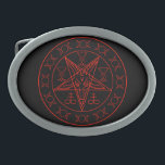 Hebilla De Cinturón Oval Sigil de la luna triple de Baphomet y sigil del<br><div class="desc">Sigil de la luna triple de Baphomet y sigil del lucifer

Pentagram rojo de Baphomet,  cabra del baphomet,  regalos para él,  regalos del gótico del gótico para ella,  iglesia feminista satánica de encantos satan,  brujería,  brujería</div>