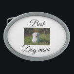 Hebilla De Cinturón Oval Simple y colorido animal añadir nombre foto perro<br><div class="desc">Diseño de amante de los animales</div>