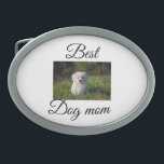Hebilla De Cinturón Oval Simple y colorido animal añadir nombre foto perro<br><div class="desc">Diseño de amante de los animales</div>