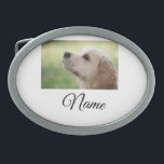 Hebilla De Cinturón Oval Simple y colorido animal añadir nombre personaliza<br><div class="desc">Diseño de amante de los animales</div>