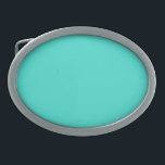 Hebilla De Cinturón Oval Turquesa<br><div class="desc">El color turquesa sólido de la fama HTML.</div>