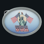 Hebilla De Cinturón Oval Vintage, Estatua de la Libertad<br><div class="desc">... </div>
