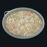 Hebilla De Cinturón Oval William Morris Lily Art Nouveau<br><div class="desc">Diseño del patrón de Lirio William Morris. William Morris era un diseñador textil inglés, artista, escritor y socialista asociado con la Hermandad Previolácea y el Movimiento de Artes y Artesanías Británicas. Fundó una empresa de diseño en colaboración con el artista Edward Burne-Jones y el poeta y artista Dante Gabriel Rossetti....</div>