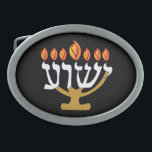 Hebilla De Cinturón Oval Yeshua Menorah Oval<br><div class="desc">Creé este Yeshua Menorah porque Yeshua,  (Jesús) es la Luz del mundo. Es una gran manera de compartir tu fe con otros.</div>