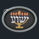 Hebilla De Cinturón Oval Yeshua Menorah Oval<br><div class="desc">Creé este Yeshua Menorah porque Yeshua,  (Jesús) es la Luz del mundo. Es una gran manera de compartir tu fe con otros.</div>