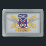 Hebilla De Cinturón Rectangular 10mo Aviación de la división de la montaña (AVN)<br><div class="desc">10mo Aviación "mosca (AVN) de la división de la montaña a la gloria"</div>