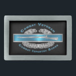 Hebilla De Cinturón Rectangular Banda de la correa de la infantería de combate CIB<br><div class="desc">Obra de arte especialmente diseñada para conmemorar el tremendo servicio y valor de nuestros valientes soldados de infantería que han servido en combate. Un regalo único diseñado para cualquiera que lo desee, de un tipo especial de regalo para el Ejército o la Escuela Civil Graduación, promoción, realistamiento, jubilación, PCS, ETS,...</div>