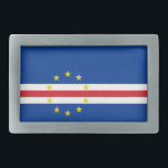 Hebilla De Cinturón Rectangular Bandera de Cabo Verde<br><div class="desc">Bandera patriótica de Cabo Verde.</div>