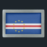 Hebilla De Cinturón Rectangular Bandera de Cabo Verde<br><div class="desc">Bandera patriótica de Cabo Verde.</div>