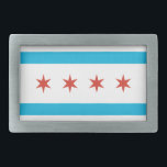 Hebilla De Cinturón Rectangular Bandera de Chicago<br><div class="desc">Bandera de Chicago No dude en para modificar el diseño según sus propias preferencias. Usted puede cambiar la ubicación del diseño, la orientación, los colores de fondo y el tamaño. También, usted puede añadir su propio texto, o el lema fijó su fuente, ubicación y tamaño, toda para crear el último...</div>