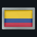 Hebilla De Cinturón Rectangular Bandera de Colombia<br><div class="desc">Bandera patriótica de Colombia.</div>
