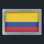 Hebilla De Cinturón Rectangular Bandera de Colombia<br><div class="desc">Bandera patriótica de Colombia.</div>
