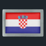 Hebilla De Cinturón Rectangular Bandera de Croacia<br><div class="desc">Bandera nacional de Croacia.</div>