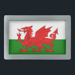Hebilla De Cinturón Rectangular Bandera de Gales dragón rojo galés<br><div class="desc">La bandera de Gales Welsh Baner Cymru o Y Ddraig Goch,  que significa que el dragón rojo consiste de un pasante de dragón rojo en un campo verde y blanco. #wales #welsch #cymru,  #dragon #bandera</div>