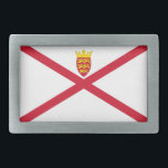 Hebilla De Cinturón Rectangular Bandera de Jersey<br><div class="desc">Bandera patriótica de Jersey.</div>