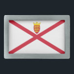 Hebilla De Cinturón Rectangular Bandera de Jersey<br><div class="desc">Bandera patriótica de Jersey.</div>