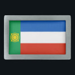 Hebilla De Cinturón Rectangular Bandera de Khakassia<br><div class="desc">Bandera patriótica de Khakassia.</div>