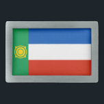 Hebilla De Cinturón Rectangular Bandera de Khakassia<br><div class="desc">Bandera patriótica de Khakassia.</div>