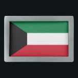 Hebilla De Cinturón Rectangular Bandera de Kuwait<br><div class="desc">Bandera patriótica de Kuwait.</div>