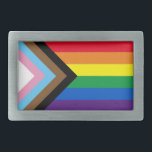 Hebilla De Cinturón Rectangular Bandera de la diversidad gay inclusiva arco iris L<br><div class="desc">Bandera gay inclusiva arco iris Lgbtq hebilla del cinturón Orgullo lgbt lgbtq diversidad inclusiva progreso trans bandera arcoíris gay</div>