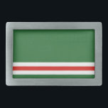Hebilla De Cinturón Rectangular Bandera de la República Chechena de Ichkeria<br><div class="desc">Bandera patriótica de la República Chechena de Ichkeria.</div>