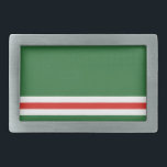 Hebilla De Cinturón Rectangular Bandera de la República Chechena de Ichkeria<br><div class="desc">Bandera patriótica de la República Chechena de Ichkeria.</div>