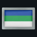 Hebilla De Cinturón Rectangular Bandera de la República de Komi<br><div class="desc">Bandera patriótica de la República de Komi.</div>