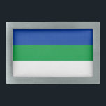 Hebilla De Cinturón Rectangular Bandera de la República de Komi<br><div class="desc">Bandera patriótica de la República de Komi.</div>