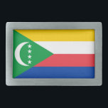Hebilla De Cinturón Rectangular Bandera de las Comoras<br><div class="desc">Bandera patriótica de las Comoras.</div>