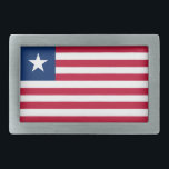 Hebilla De Cinturón Rectangular Bandera de Liberia<br><div class="desc">Bandera patriótica de Liberia.</div>