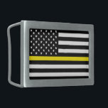 Hebilla De Cinturón Rectangular Bandera de los expedidores de línea amarilla delga<br><div class="desc">La delgada bandera de los expedidores de línea amarilla es una bandera patriótica americana con una delgada línea amarilla que representa a los despachadores. Un gran regalo para los despachadores, un regalo para la policía, un regalo para los bomberos y un regalo increíble para los patriotas. Visite nuestra tienda para...</div>