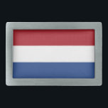 Hebilla De Cinturón Rectangular Bandera de los Países Bajos<br><div class="desc">Bandera patriótica de los Países Bajos.</div>