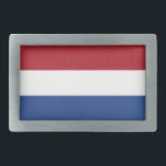 Hebilla De Cinturón Rectangular Bandera de los Países Bajos<br><div class="desc">Bandera patriótica de los Países Bajos.</div>