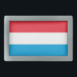 Hebilla De Cinturón Rectangular Bandera de Luxemburgo<br><div class="desc">Bandera patriótica de Luxemburgo.</div>