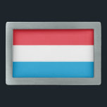 Hebilla De Cinturón Rectangular Bandera de Luxemburgo<br><div class="desc">Bandera patriótica de Luxemburgo.</div>