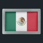 Hebilla De Cinturón Rectangular Bandera de México, Bandera de la República Mexican<br><div class="desc">La historia y significado de la bandera mexicana, la bandera mexicana, con sus colores vibrantes y sus símbolos distintivos, tiene un profundo significado histórico y cultural para el pueblo mexicano. El diseño actual de la bandera, con un águila dorada encaramado en un cactus de pera espinosa devorando una serpiente, ha...</div>