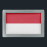Hebilla De Cinturón Rectangular Bandera de Mónaco<br><div class="desc">Bandera patriótica de Mónaco.</div>
