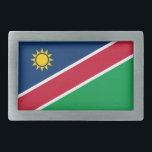 Hebilla De Cinturón Rectangular Bandera de Namibia<br><div class="desc">Bandera patriótica de Namibia.</div>