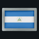 Hebilla De Cinturón Rectangular Bandera de Nicaragua<br><div class="desc">Bandera patriótica de Nicaragua.</div>