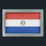 Hebilla De Cinturón Rectangular Bandera de Paraguay<br><div class="desc">Bandera patriótica de Paraguay.</div>