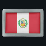 Hebilla De Cinturón Rectangular Bandera de Perú<br><div class="desc">Bandera patriótica del Perú.</div>