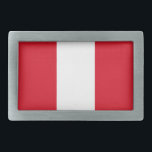 Hebilla De Cinturón Rectangular Bandera de Perú<br><div class="desc">Bandera patriótica del Perú.</div>