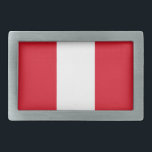 Hebilla De Cinturón Rectangular Bandera de Perú<br><div class="desc">Bandera patriótica del Perú.</div>