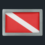 Hebilla De Cinturón Rectangular Bandera de Scuba<br><div class="desc">buceo submarinismo buceo submarino,  submarinismo,  bandera de submarinismo,  buceo,  bandera de submarinismo,  "submarinismo",  "bandera de submarinismo"</div>