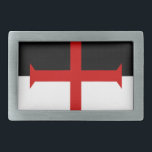 Hebilla De Cinturón Rectangular Bandera de Templar de los caballeros<br><div class="desc">Bandera de Templar de los caballeros. cruzadas,  bandera,  bandera de los caballeros templar,  santo grial,  caballeros,  caballeros templar,  Edades Medias,  nobles,  soldados compañeros pobres de Cristo,  caballeros templar,  templar</div>