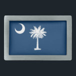 Hebilla De Cinturón Rectangular Bandera del Estado de Carolina del Sur<br><div class="desc">Bandera estatal patriótica de Carolina del Sur.</div>
