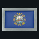 Hebilla De Cinturón Rectangular Bandera del estado de Hampshire<br><div class="desc">Bandera estatal Patriótica de New Hampshire.</div>