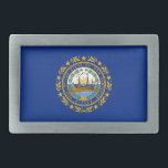 Hebilla De Cinturón Rectangular Bandera del estado de Hampshire<br><div class="desc">Bandera estatal Patriótica de New Hampshire.</div>